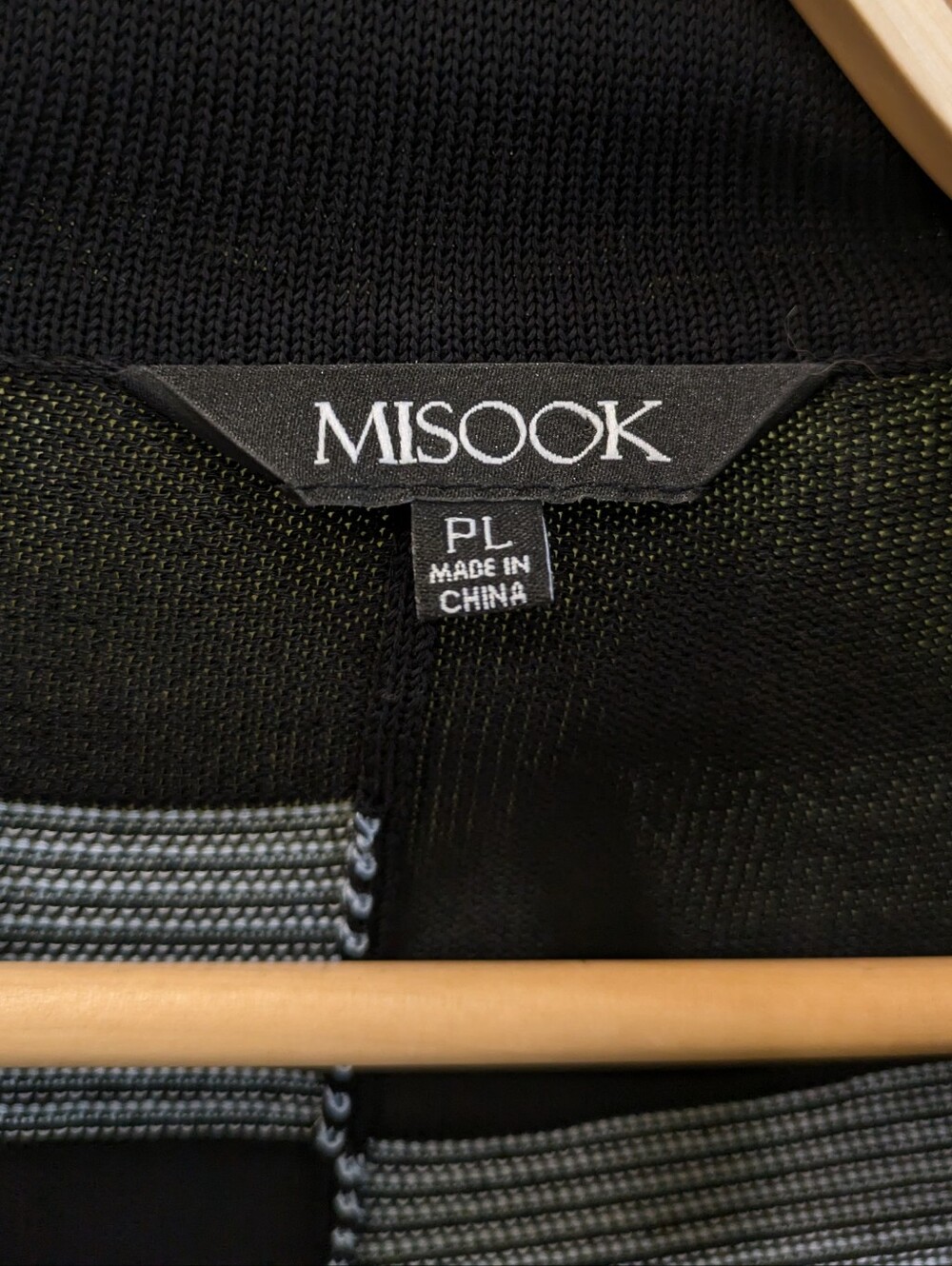 Misook Striped Cardigan Sweater Jacket Petite Large PL Open Front Drape Knit - Picture 7 of 9